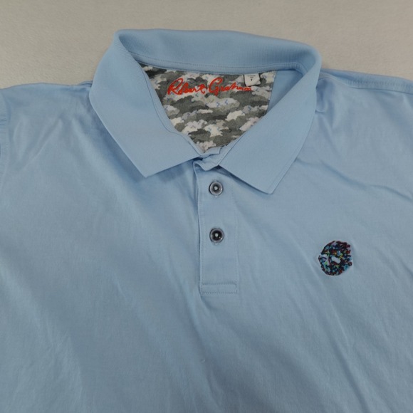 Robert Graham Other - Robert Graham Polo Shirt Mens Medium Blue Skull Short Sleeve Classic Fit *Short*